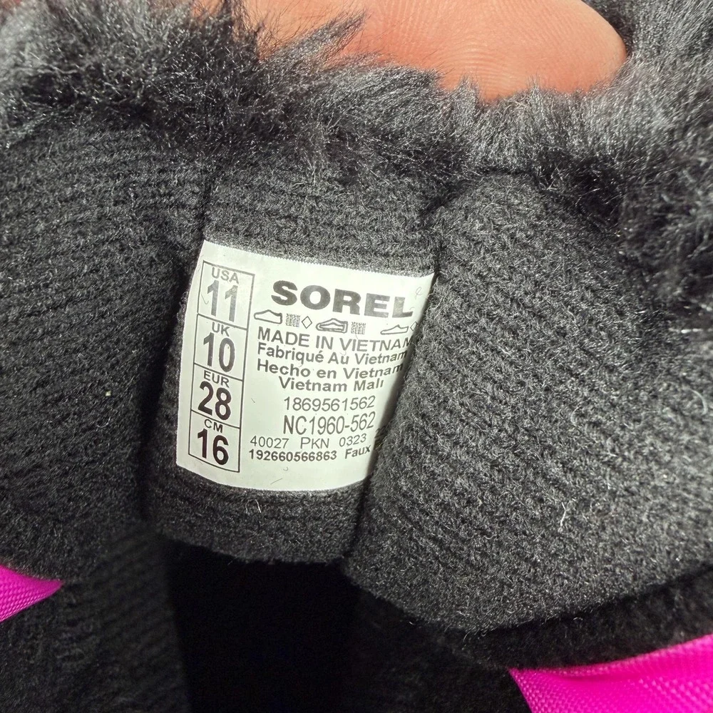 Sorel‎ Snow Commander Boots Girls Size 11 Purple Insulated Faux Fur Winter
